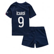 Paris Saint-Germain Mauro Icardi #9 Hemmaställ Barn 2022-23 Korta ärmar (+ Korta byxor)
